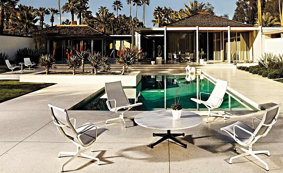 Eames round contract base outdoor table charles and ray eames herman miller 5