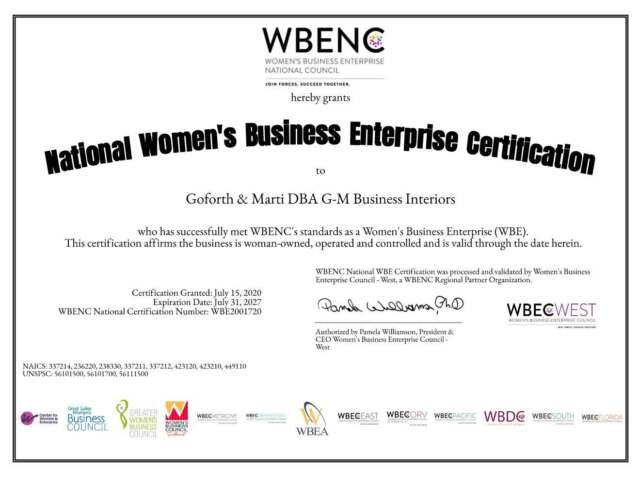 WBENC MBE Recertification expires 07 31 2027
